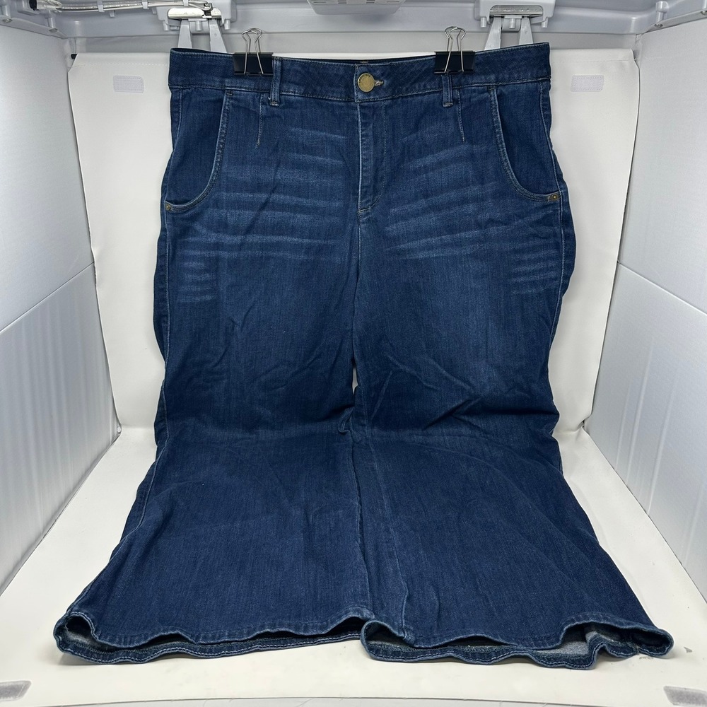 Democracy Jeans Women 20W Blue Ab'solution Wide Leg High Rise Stretch
